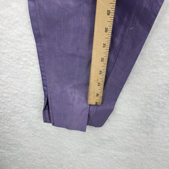 LAFAYETTE NY 148 womens 16 purple cotton silk blend pants set (flawed) - Picture 5 of 15